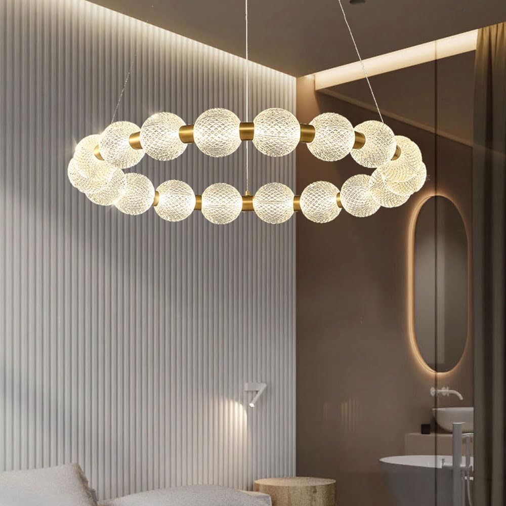Gold Metal Led Acrylic Chandelier